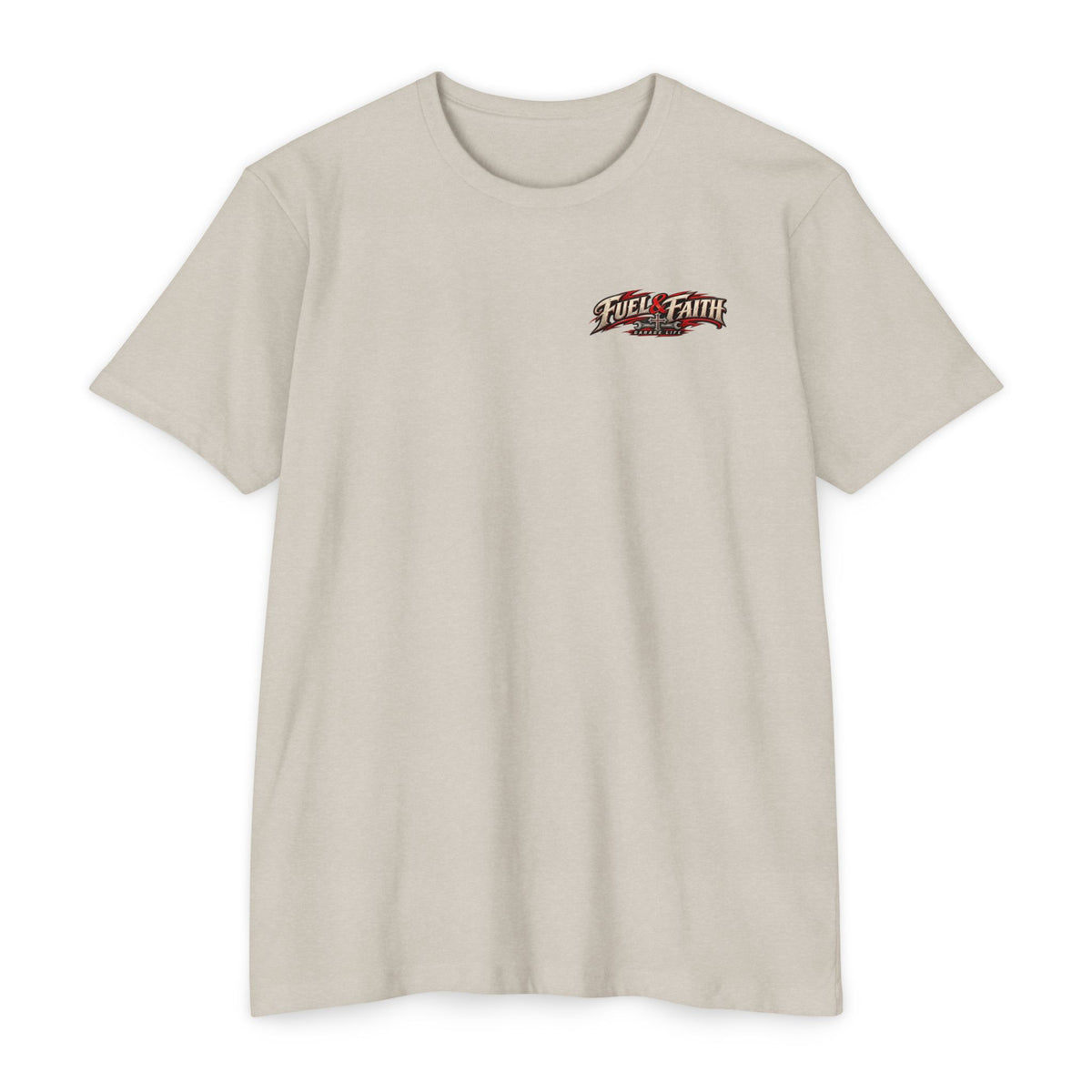 Fuel & Faith T-Shirt with Garage Life artwork by Print Gear