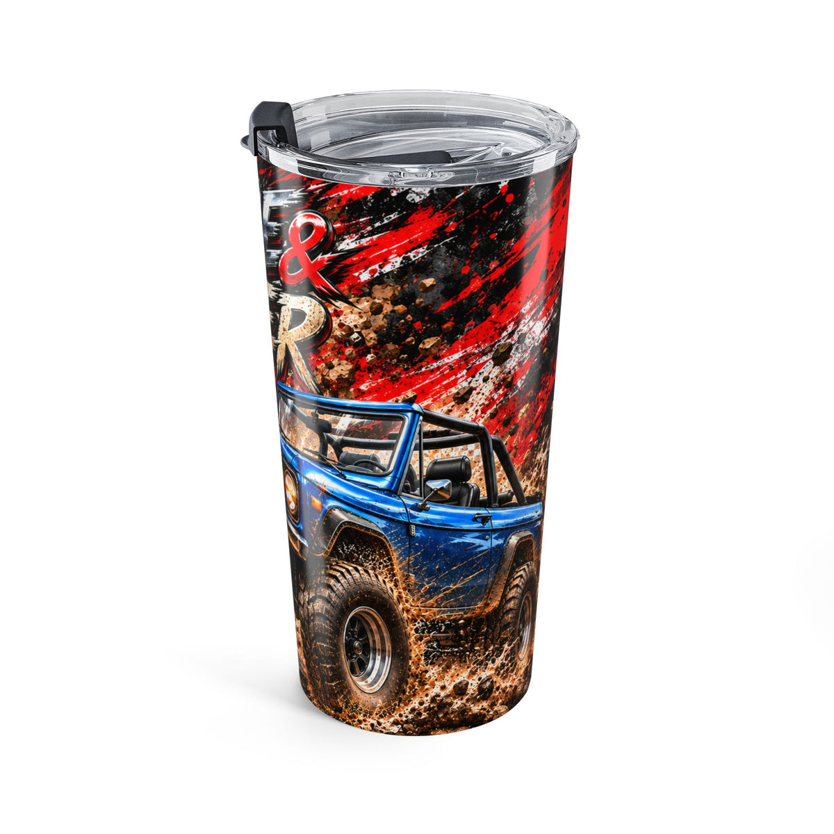 Chrome And Thunder 20oz Tumbler with Garage Life artwork by Print Gear