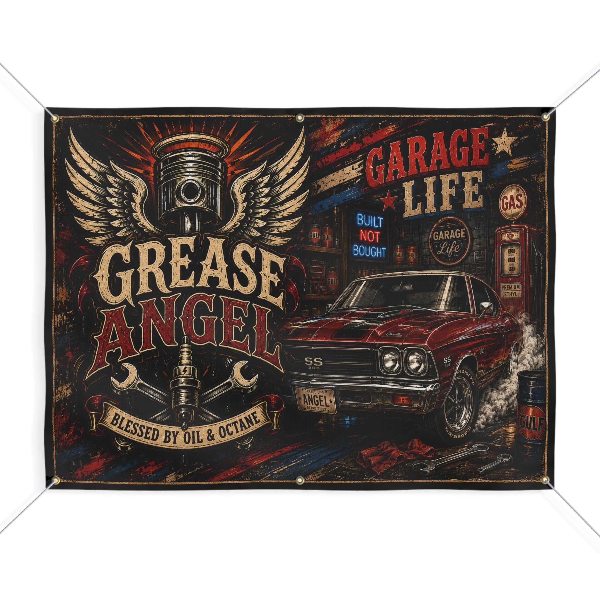 Grease Angel Garage Banner