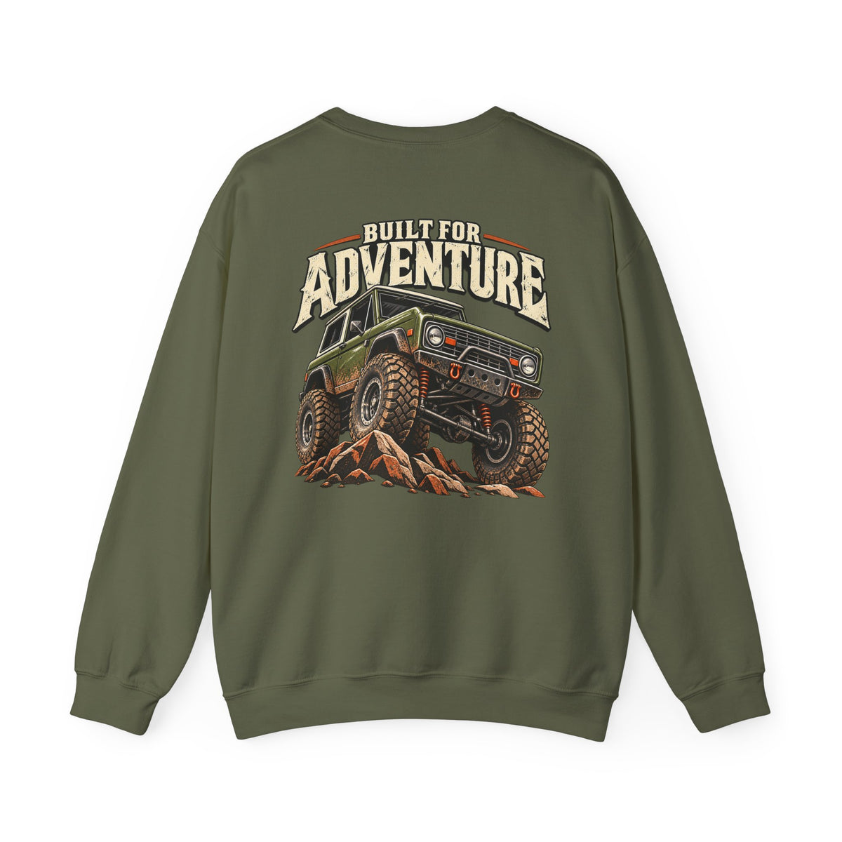 Built For Adventure Crewneck with Garage Life artwork by Print Gear