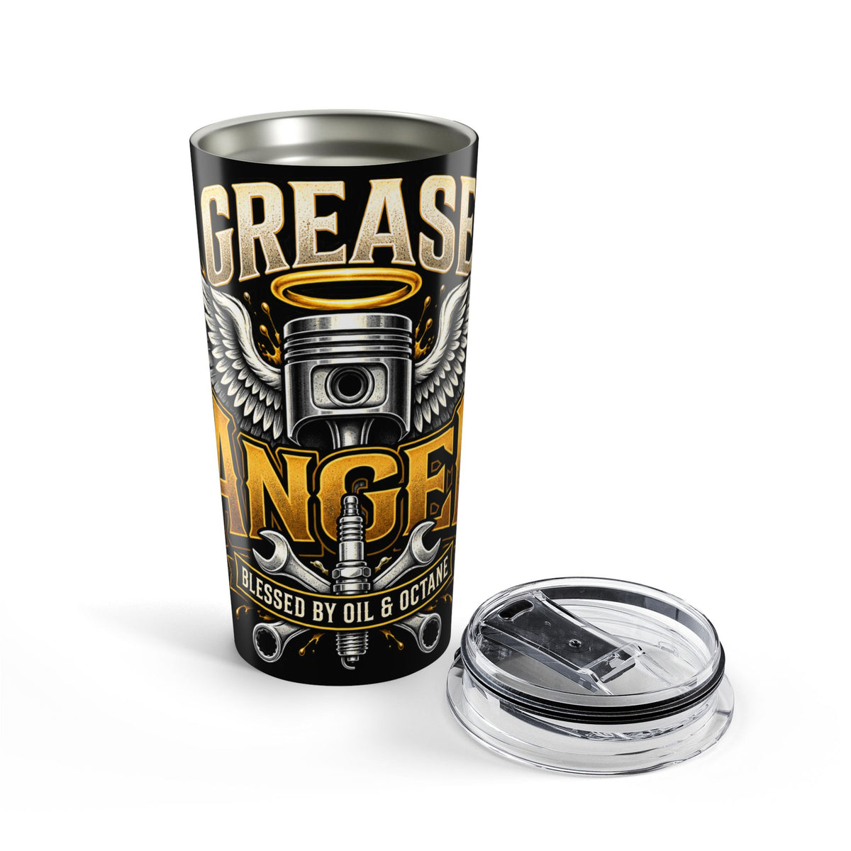 Grease Angel 20oz Tumbler with Garage Life artwork by Print Gear