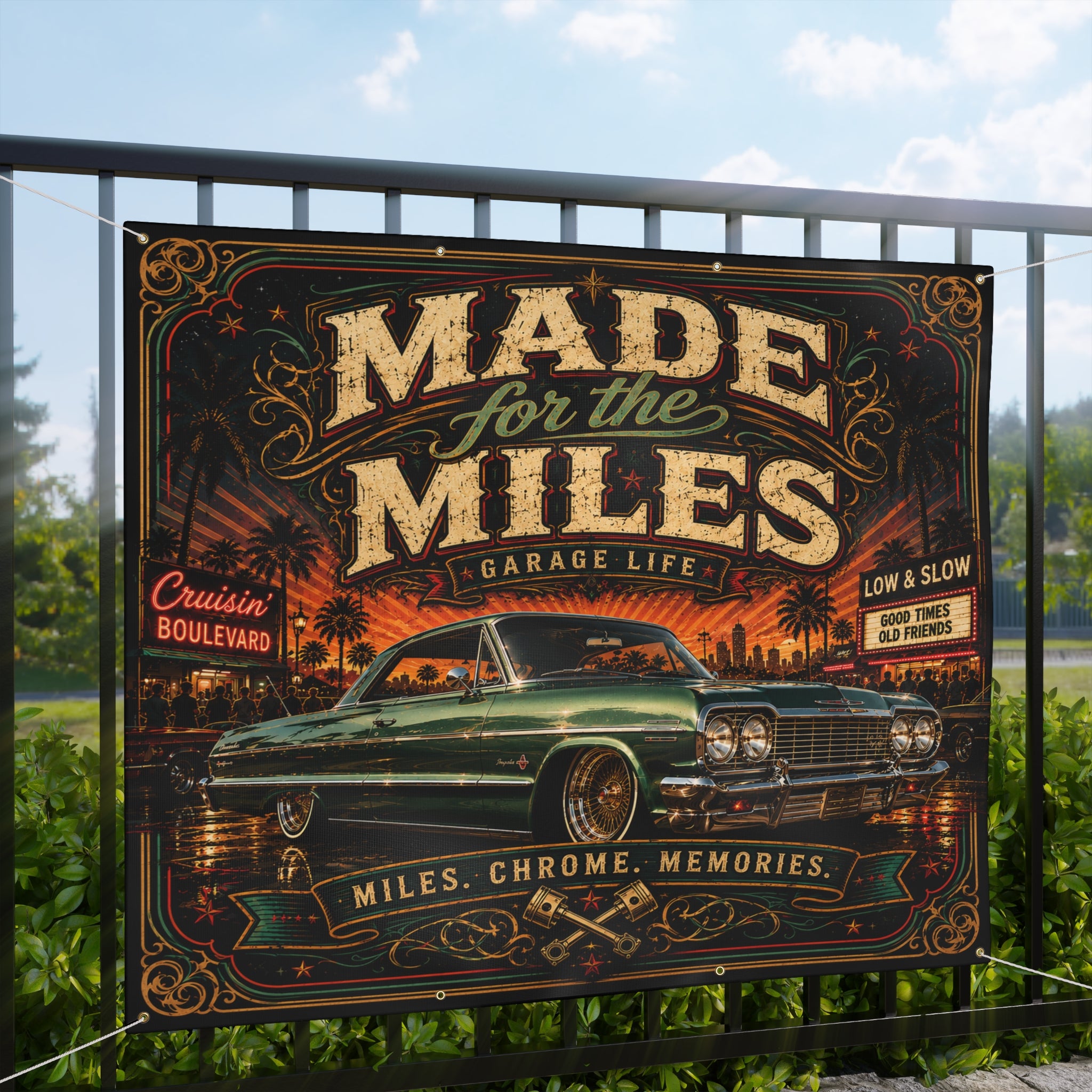 Made for the Miles Green Garage Banner
