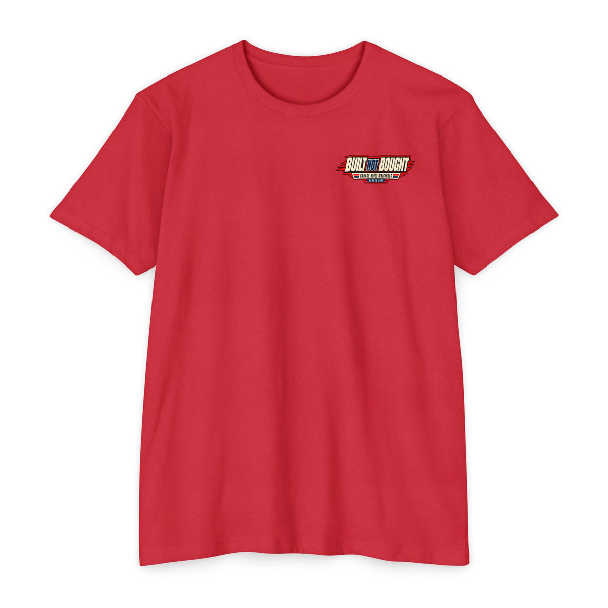 Built Not Bought T-Shirt with Garage Life artwork by Print Gear