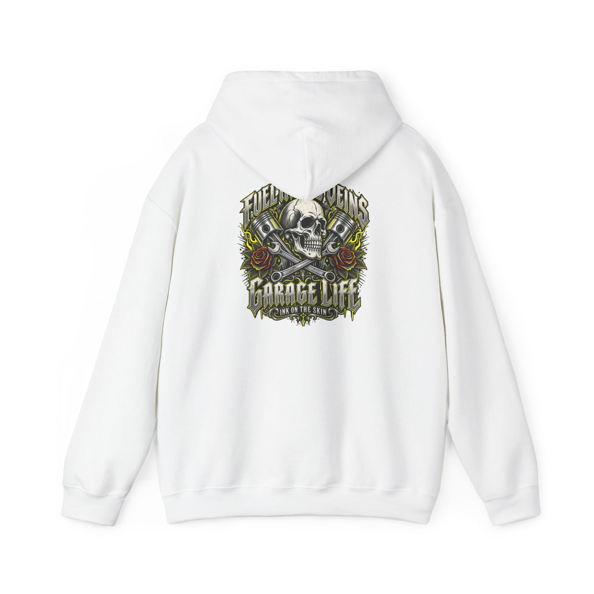Fuel & Faith Hoodie with Garage Life artwork by Print Gear