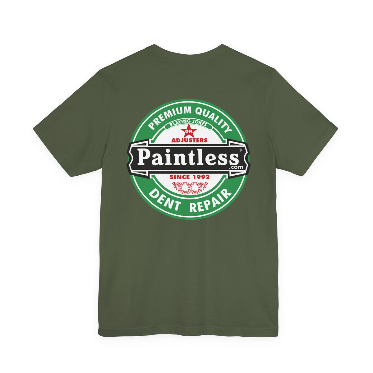 Paintless Green T-Shirt – PDR Culture, Bella+Canvas 3001 unisex tee