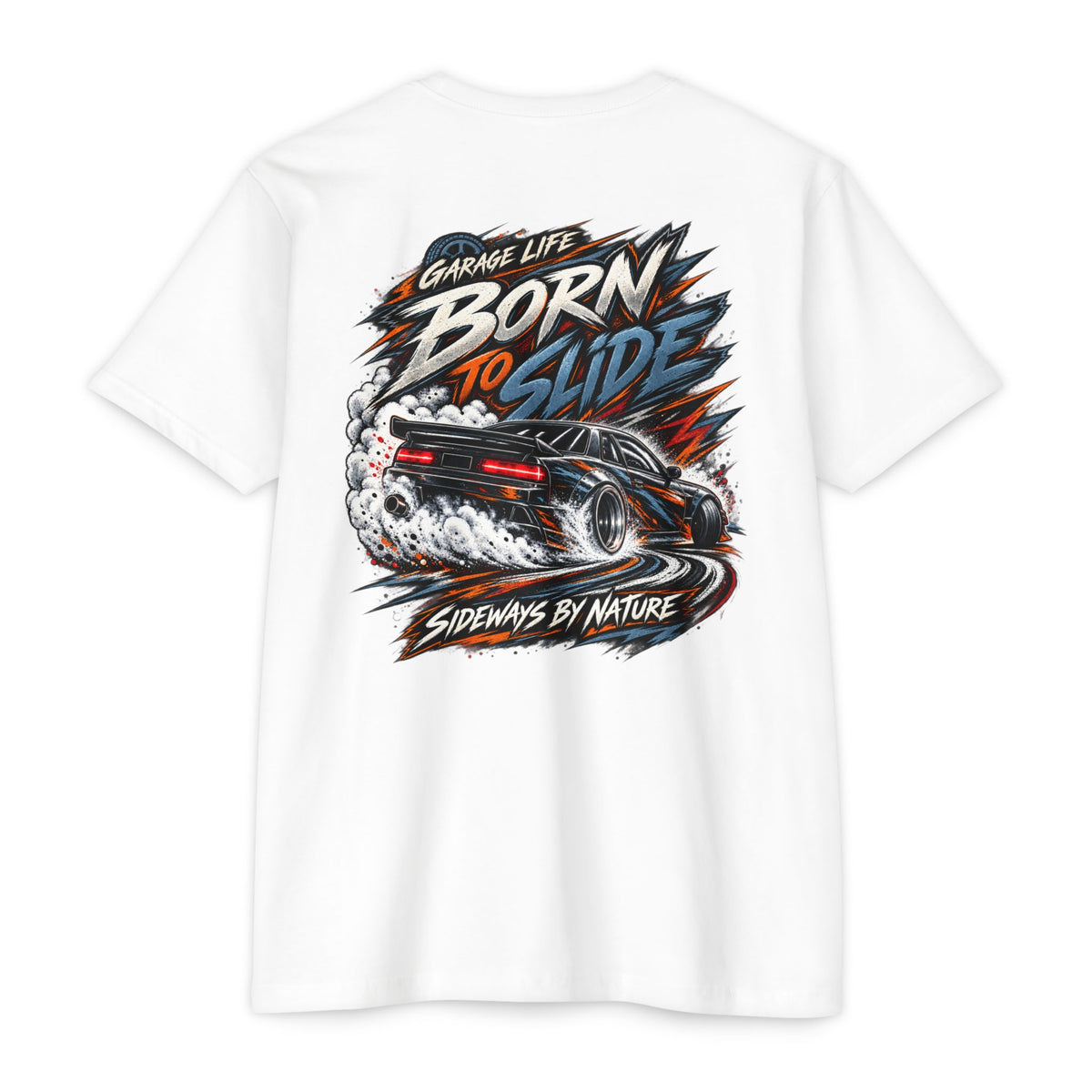 Born To Slide T-Shirt with Garage Life artwork by Print Gear