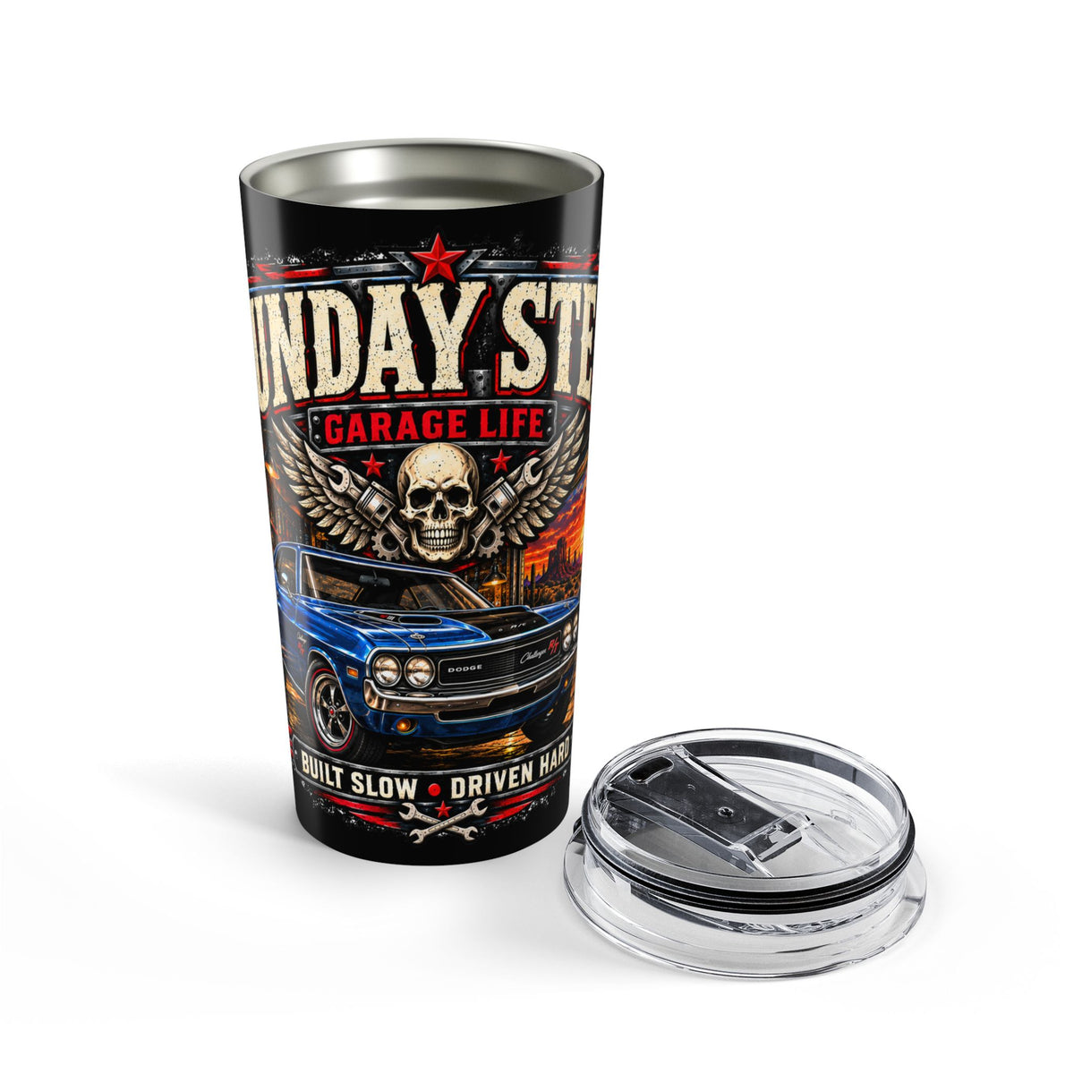 Sunday Steel Retro Rides 20oz Tumbler