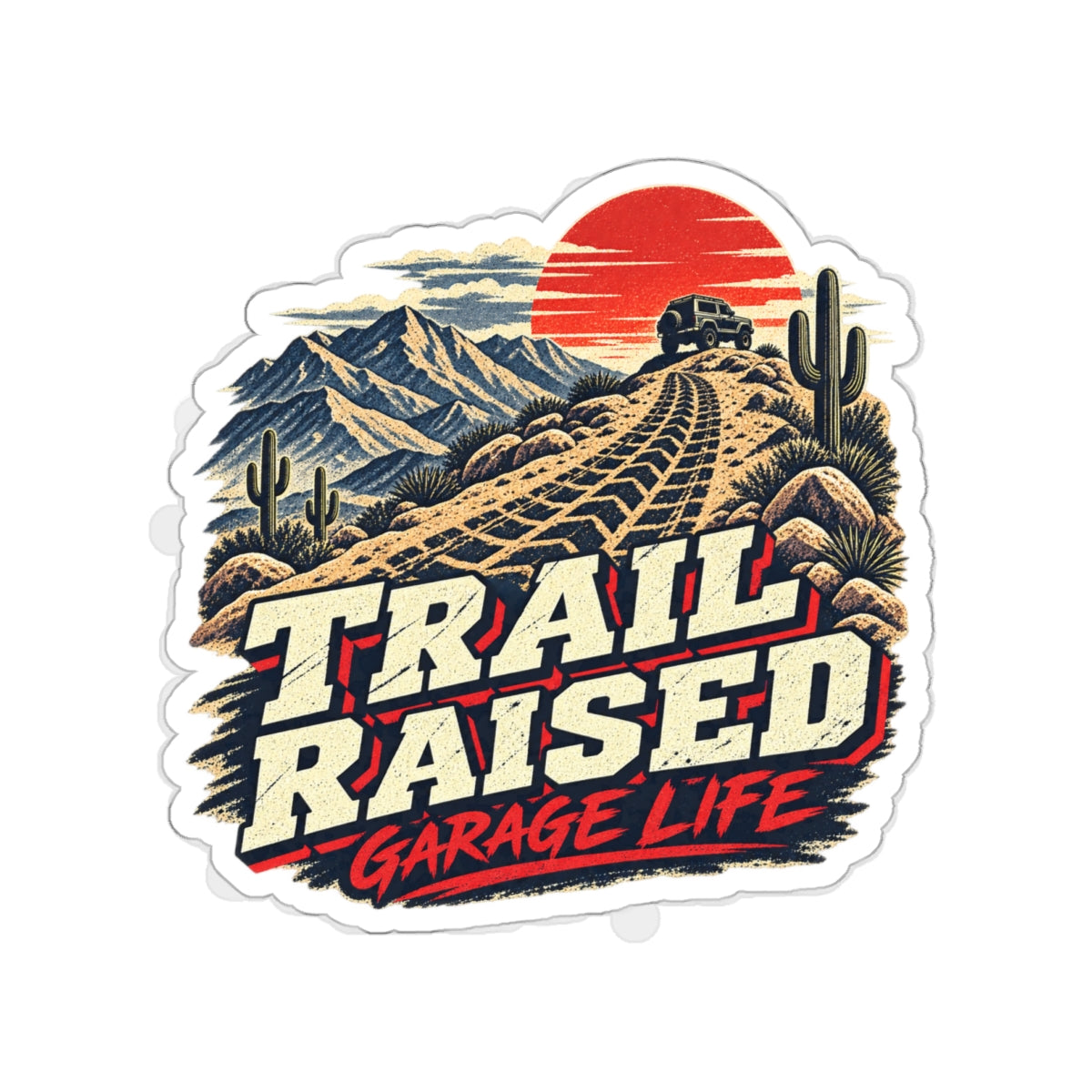 Trail Raised Trial Die-Cut Stickers