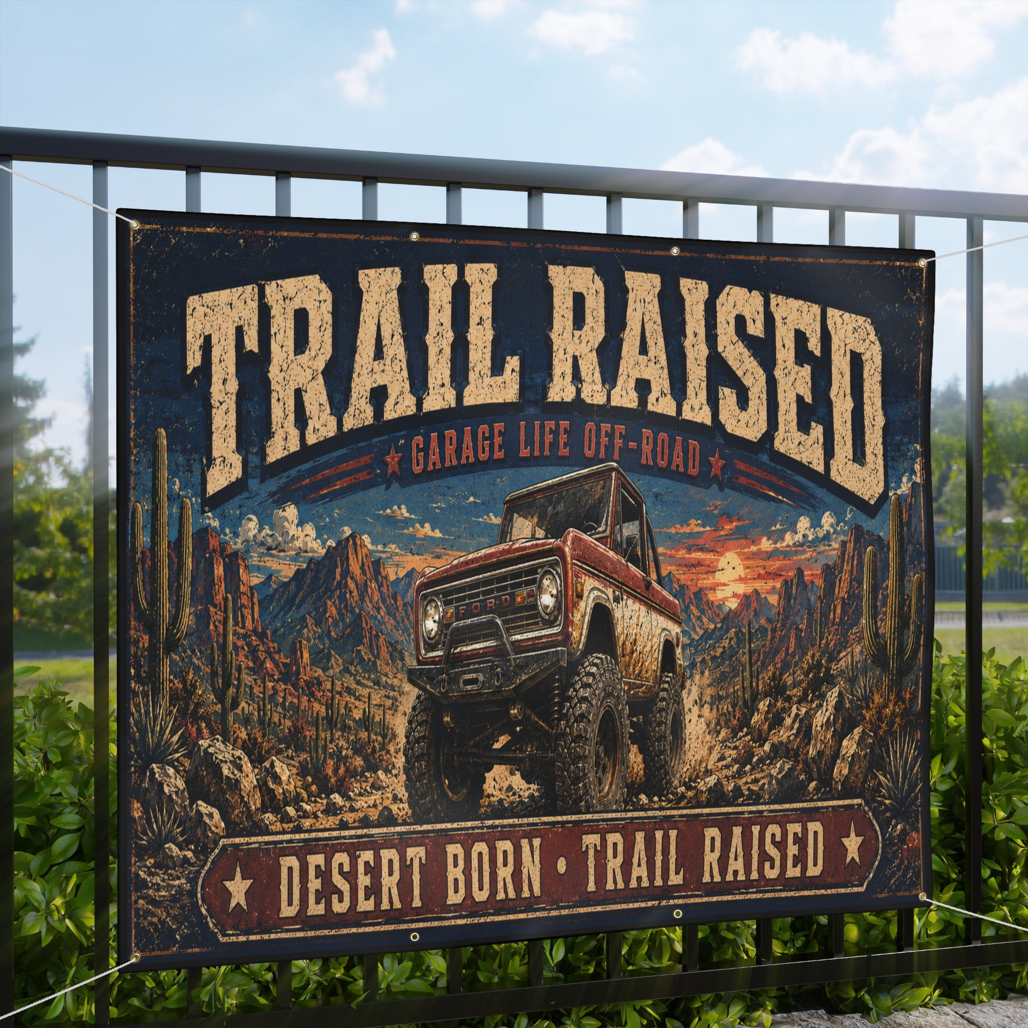 Trail Raised Garage Banner