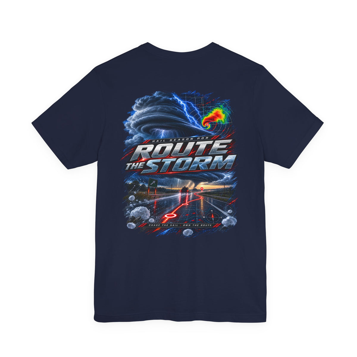 Route The Storm T-Shirt – PDR Culture, Bella+Canvas 3001 unisex tee