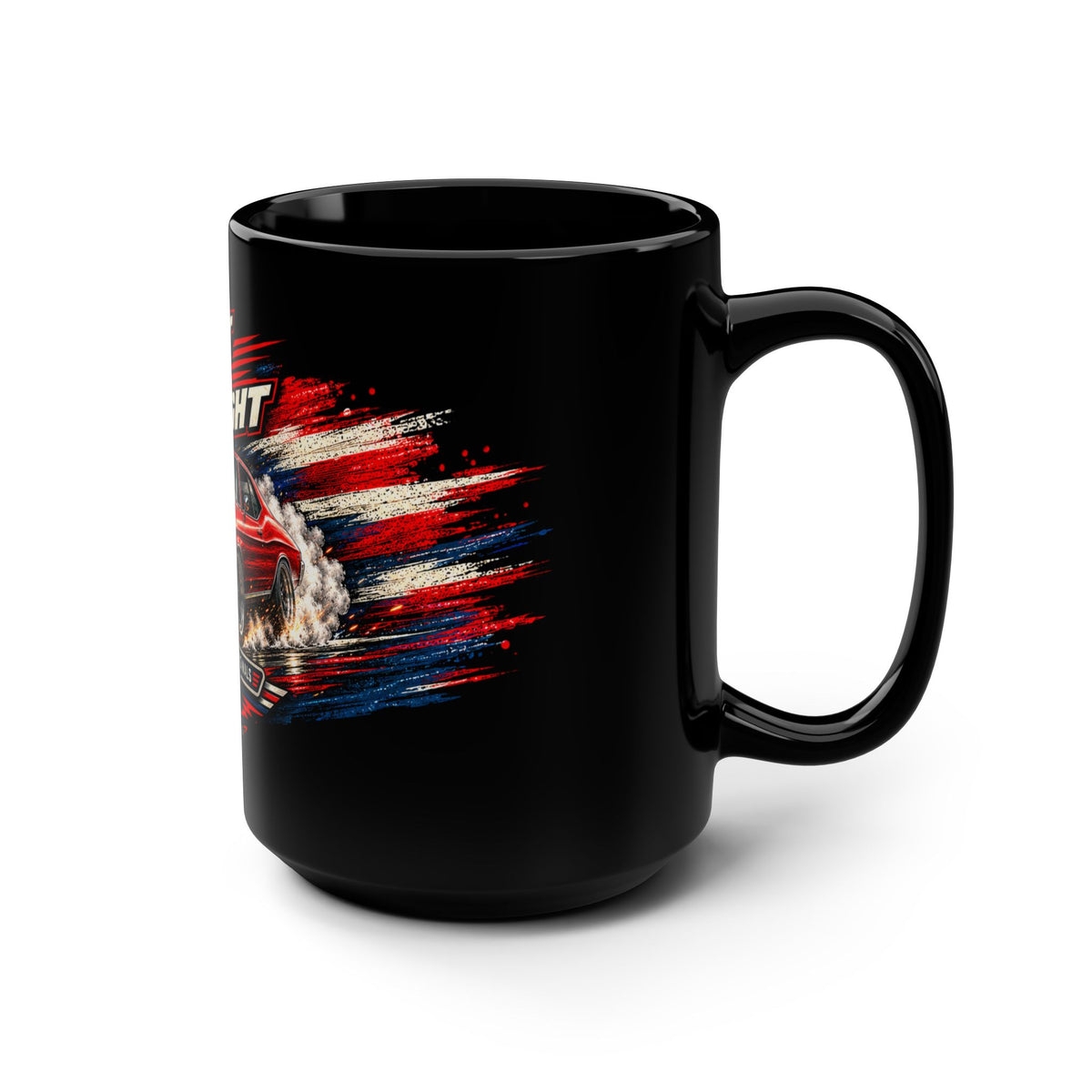 Built Not Bought Black Mug 15oz with Garage Life artwork by Print Gear