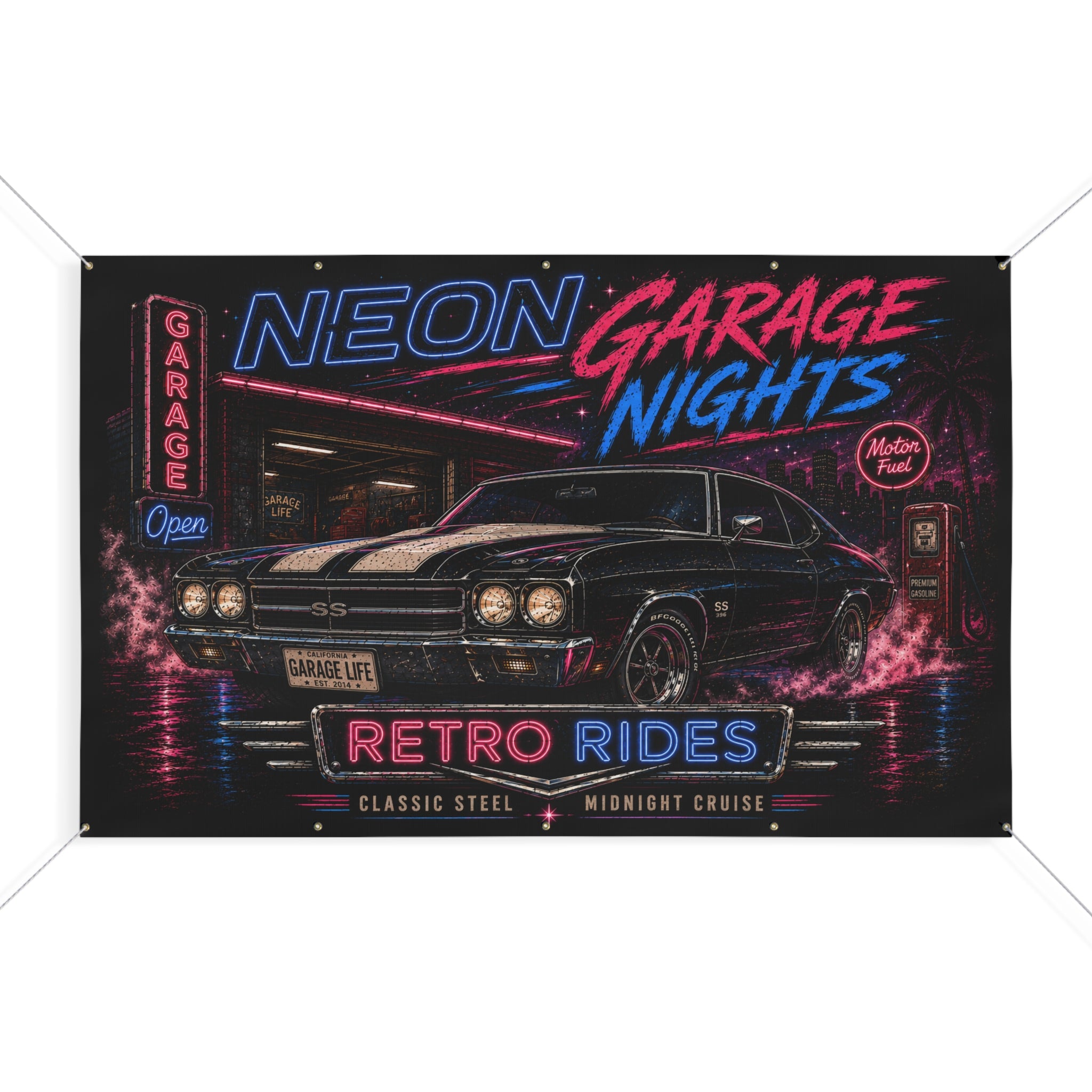 Neon Garage Nights Garage Banner