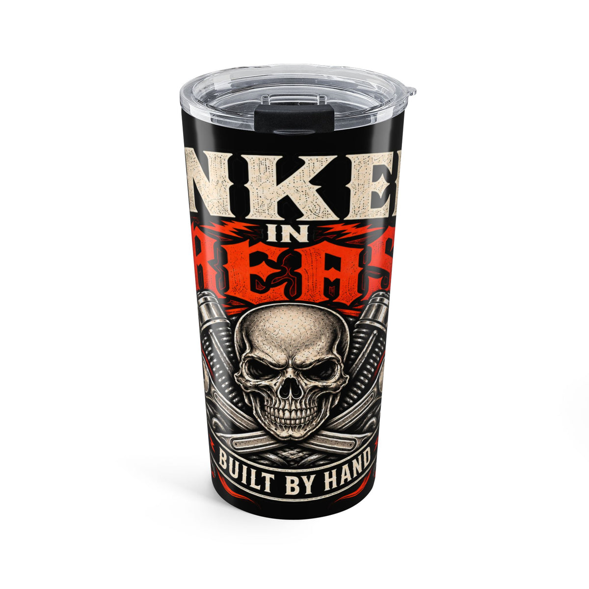 Inked In Grease 20oz Tumbler with Garage Life artwork by Print Gear
