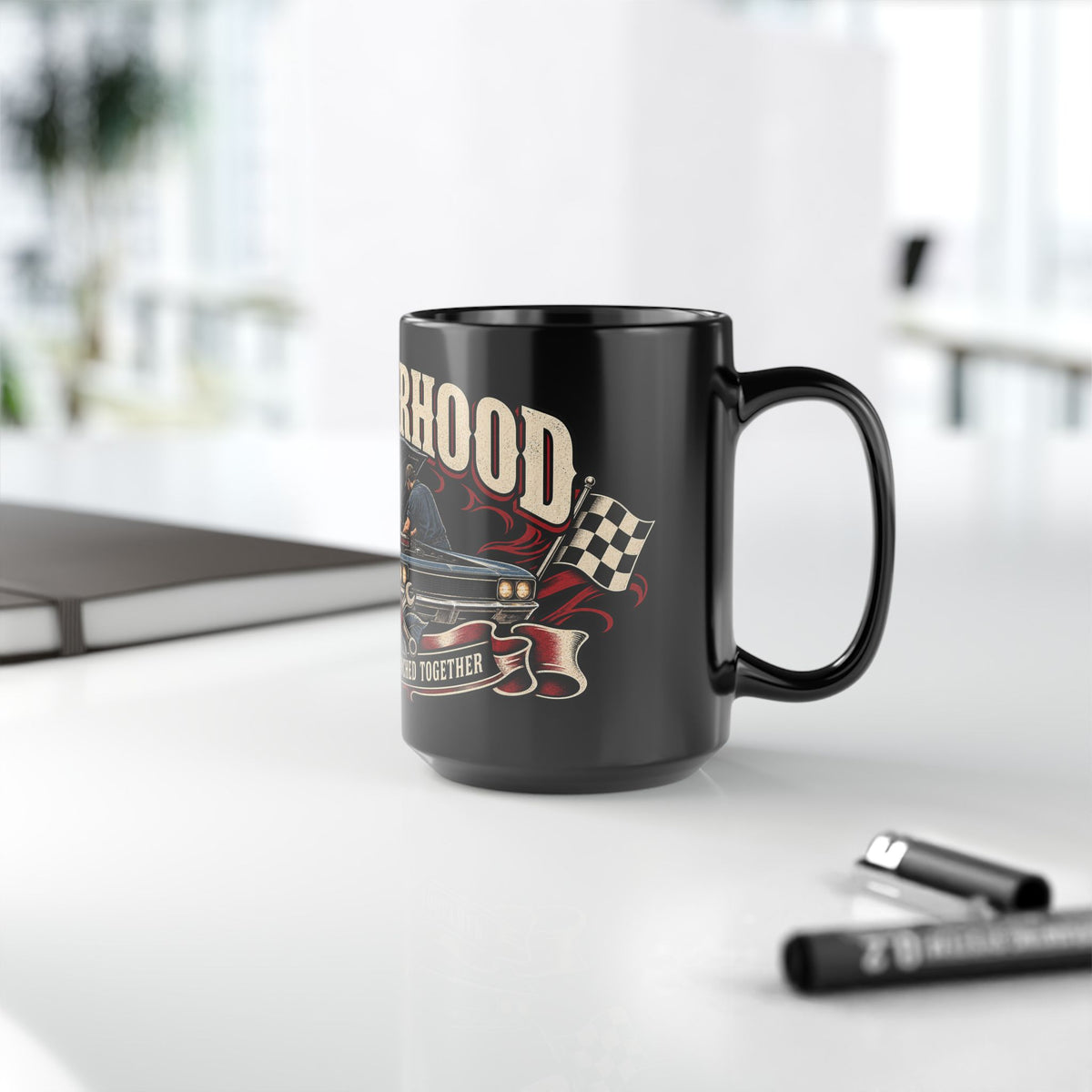 Brotherhood Black Mug, 15oz