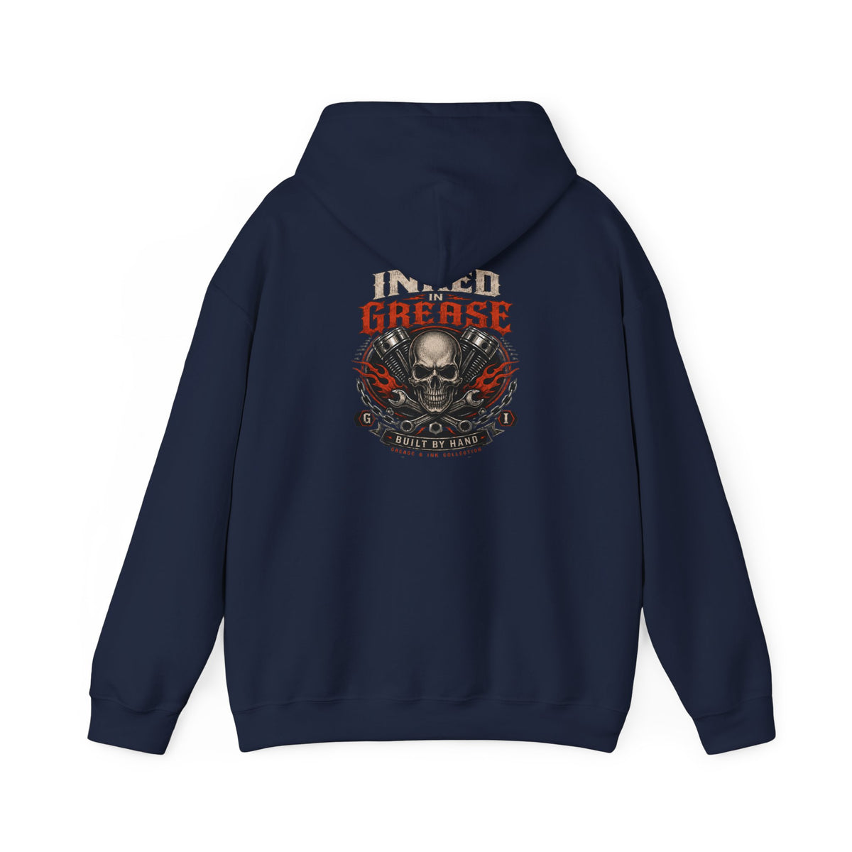 Inked In Grease Hoodie with Garage Life artwork by Print Gear