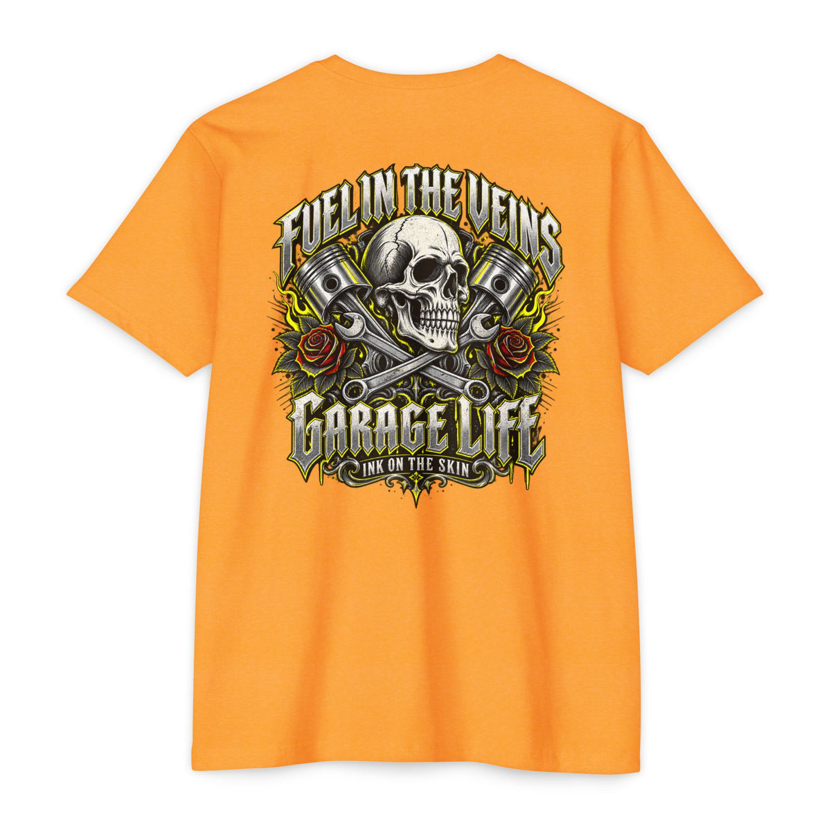 Fuel In The Veins T-Shirt with Garage Life artwork by Print Gear