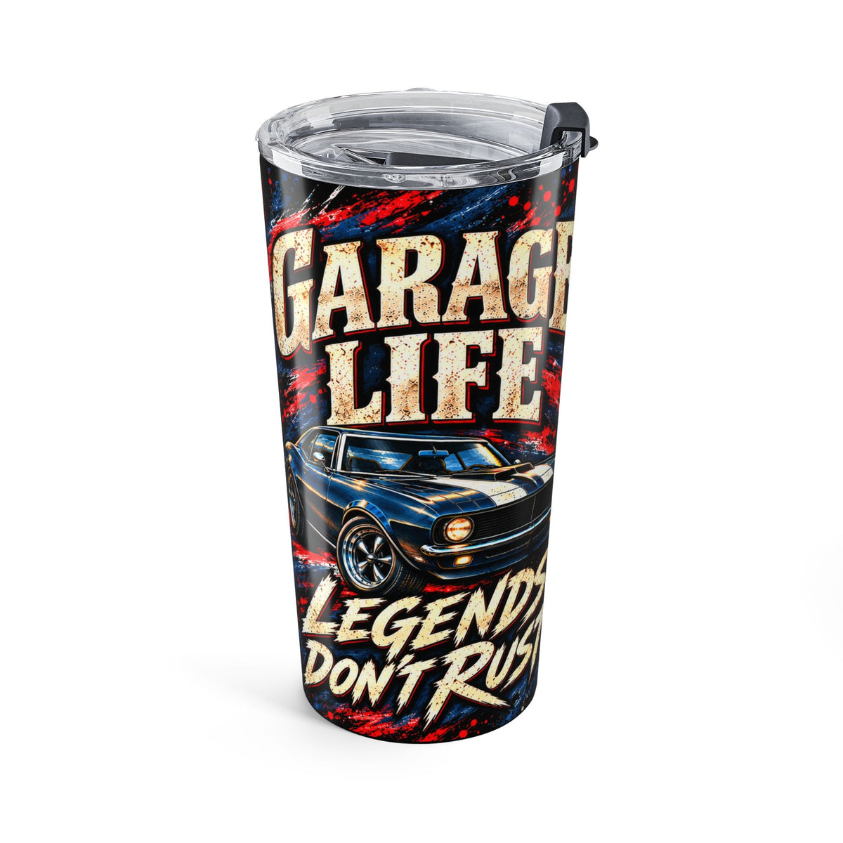 Legends Don't Rust 20oz Tumbler with Garage Life artwork by Print Gear