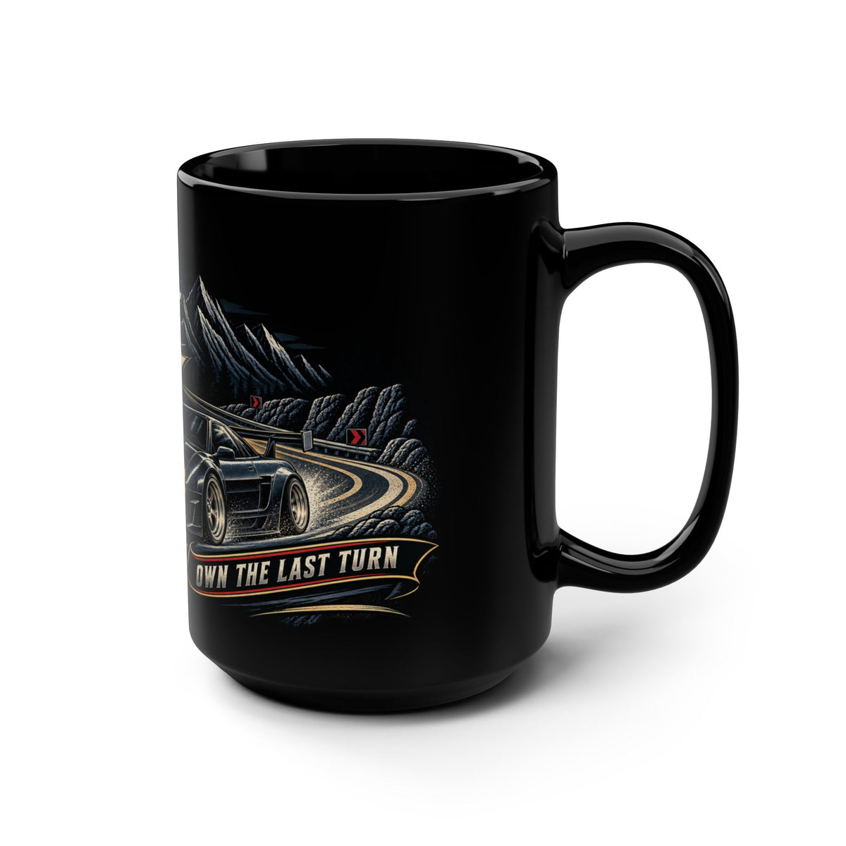 Midnight Apex Black Mug 15oz with Garage Life artwork by Print Gear