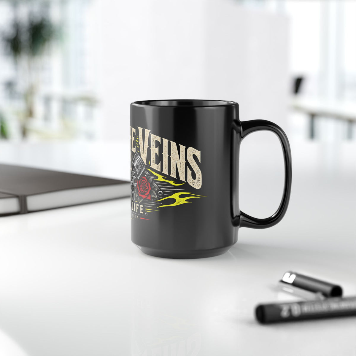 Fuel & Faith Black Mug 15oz with Garage Life artwork by Print Gear