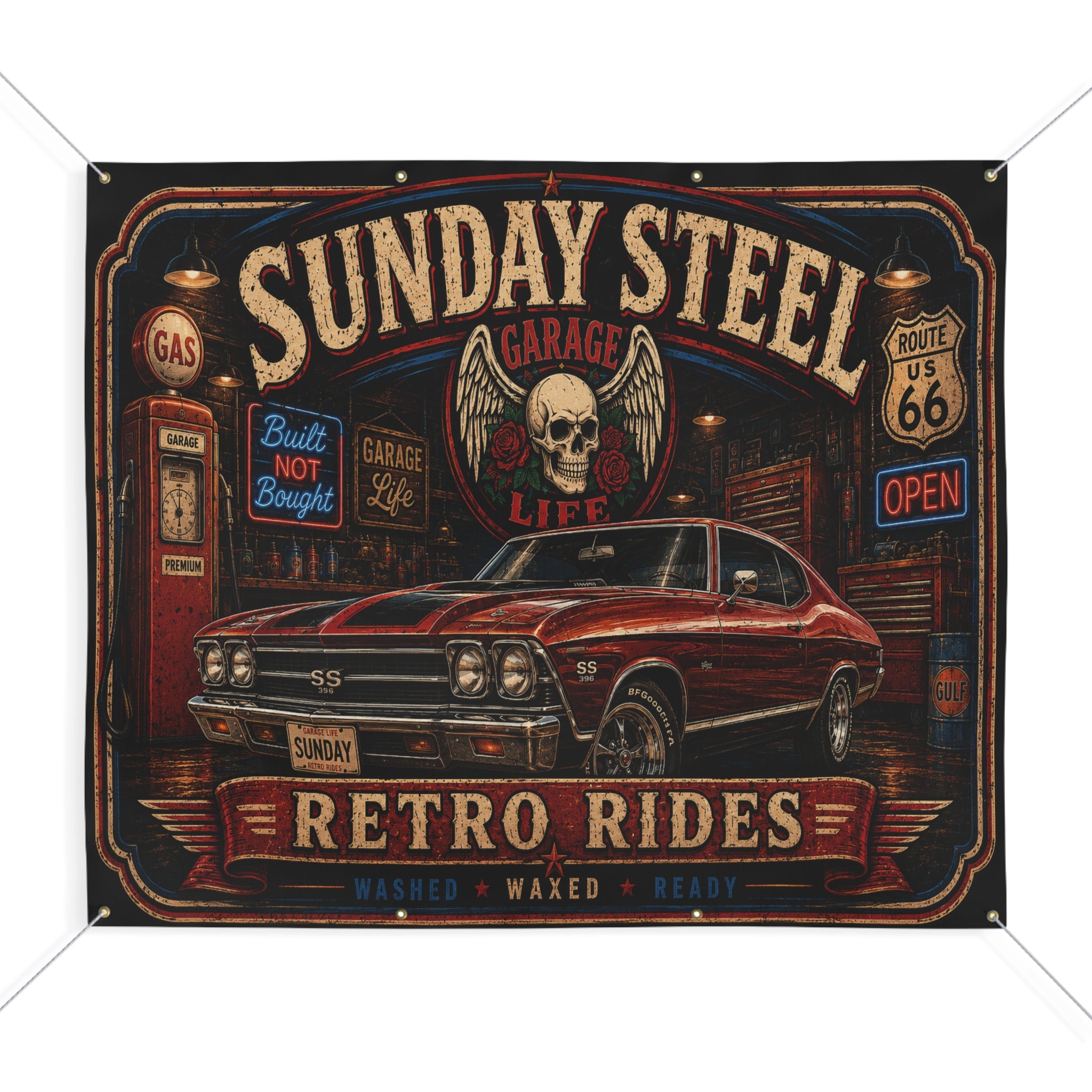 Sunday Steel Garage Banner