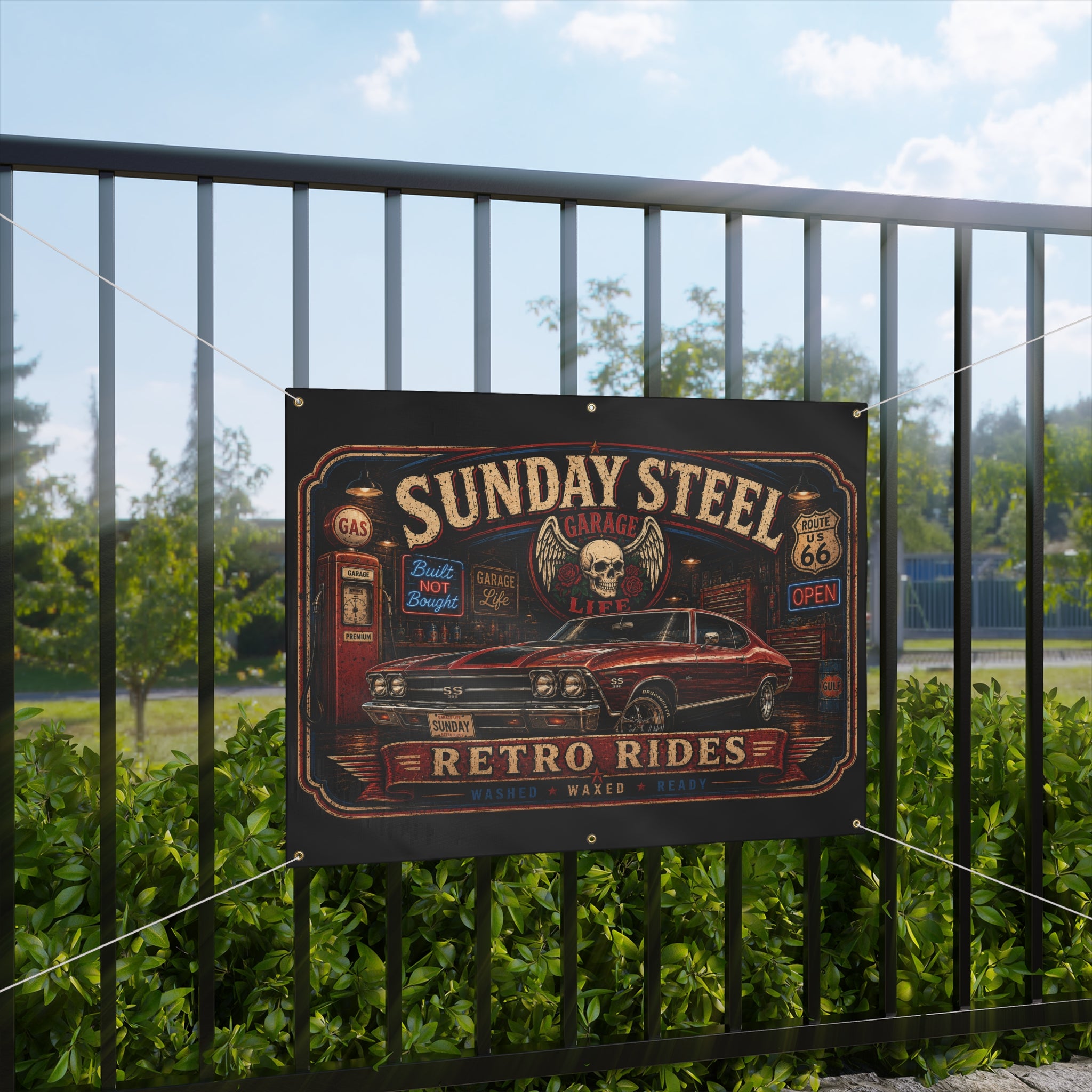 Sunday Steel Garage Banner