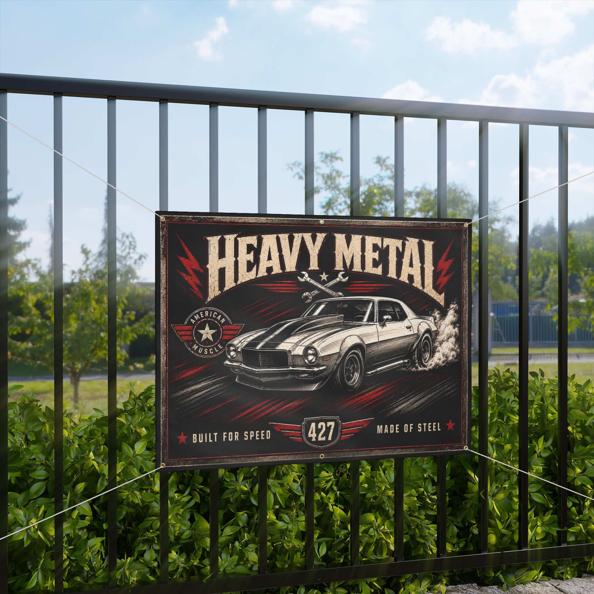 Heavy Metal Garage Banner