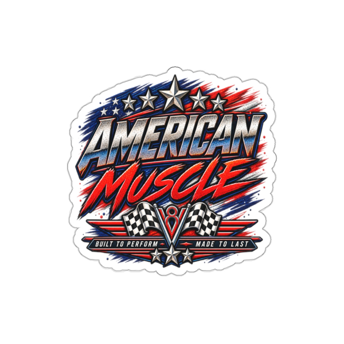 American Muscle Die-Cut Sticker 3 with Garage Life artwork by Print Gear