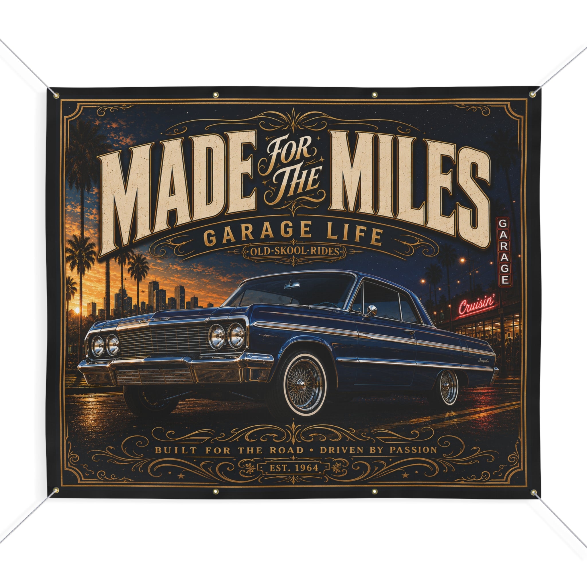 Made for the Miles Blue Garage Banner
