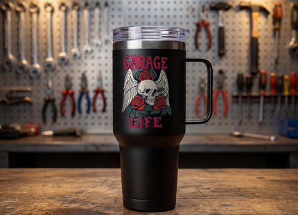 Garage Life Skull Wings Tumbler