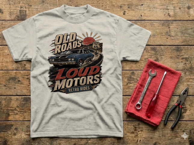 Old Roads Loud Motors Premium Heavyweight T-Shirt