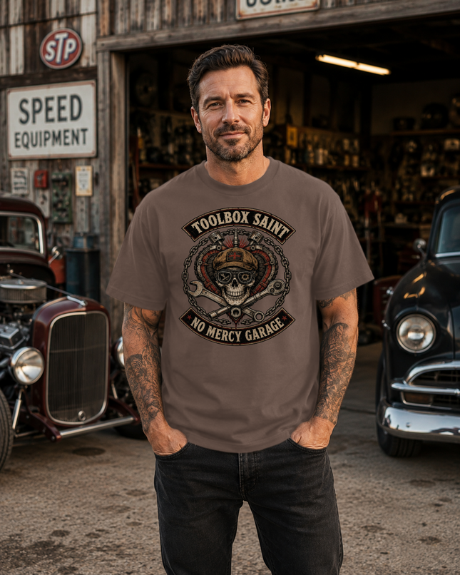 Toolbox Saint Skull Premium Heavyweight T-Shirt