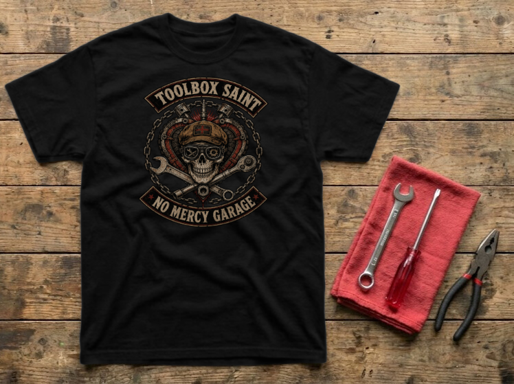 Toolbox Saint Skull Premium Heavyweight T-Shirt