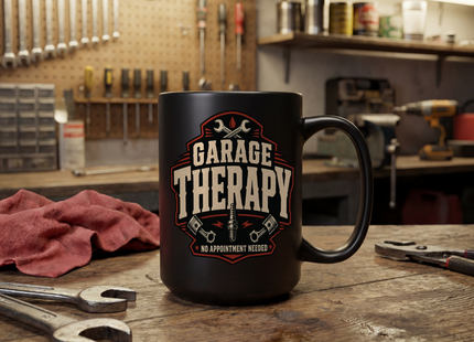 Garage Therapy Black Mug