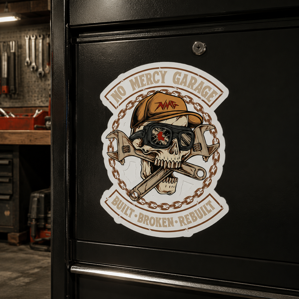 No Mercy Garage Skull Sticker