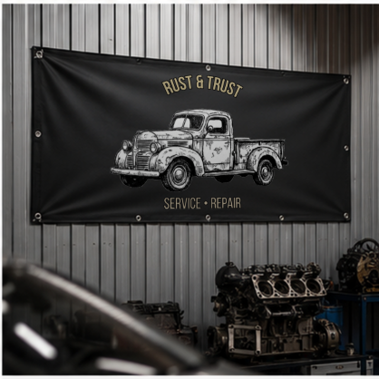 Rust & Trust Garage Banner
