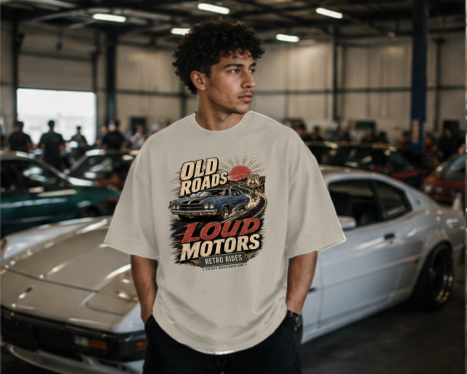 Old Roads Loud Motors Premium Heavyweight T-Shirt