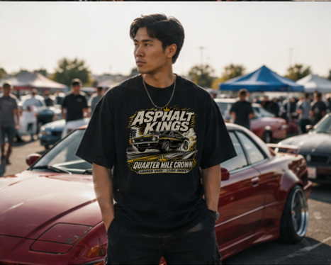 Quarter Mile Crown Premium Heavyweight T-Shirt