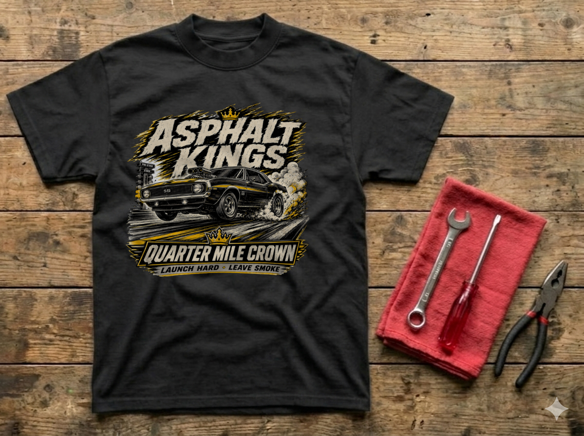 Quarter Mile Crown Premium Heavyweight T-Shirt