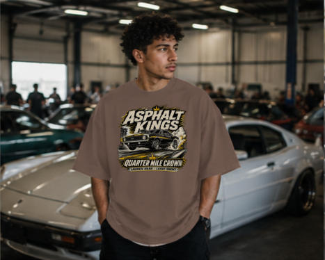 Quarter Mile Crown Premium Heavyweight T-Shirt