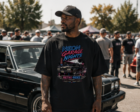 Neon Garage Nights Premium Heavyweight T-Shirt