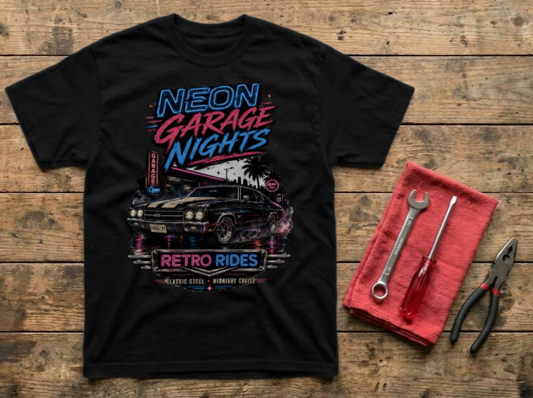 Neon Garage Nights Premium Heavyweight T-Shirt