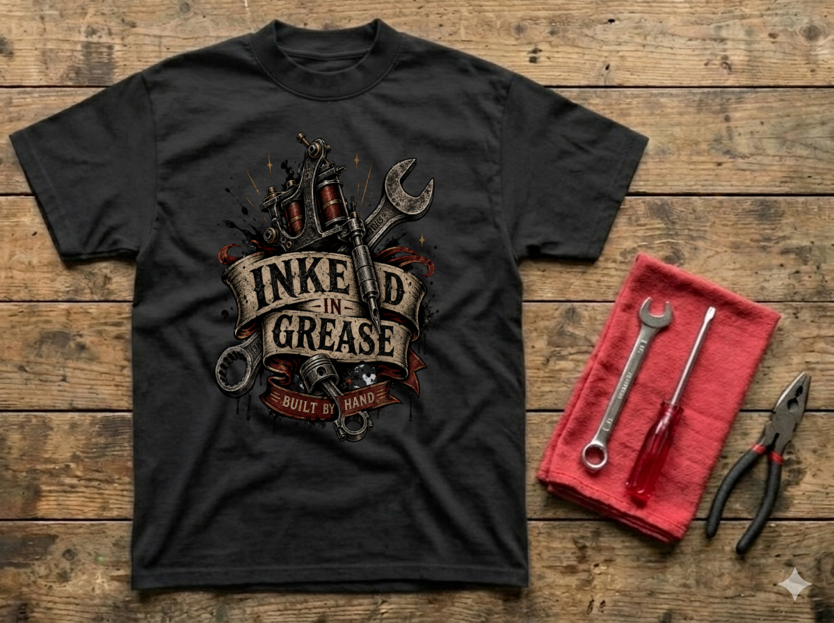 Inked in Grease Premium Heavyweight T-Shirt