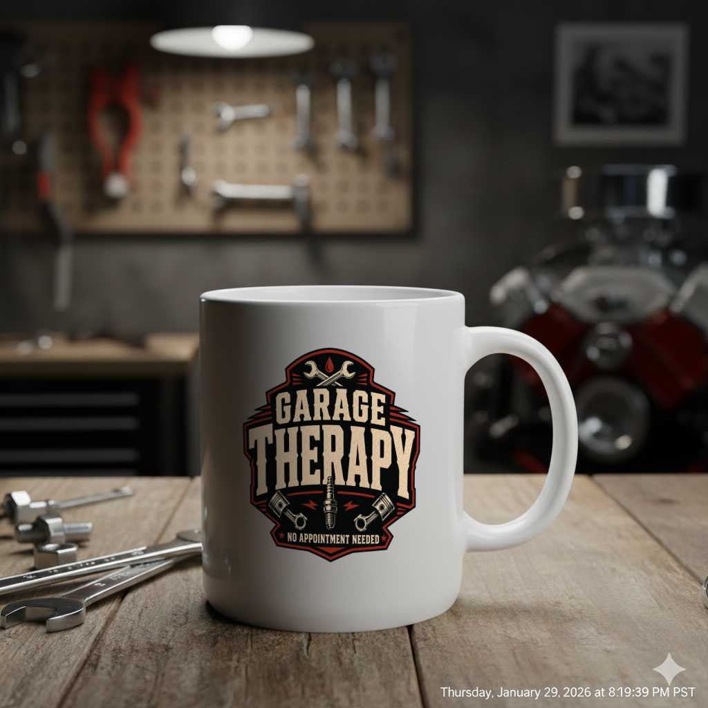 Garage Therapy Black Mug