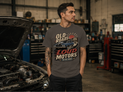 Old Roads Loud Motors Standard T-Shirt