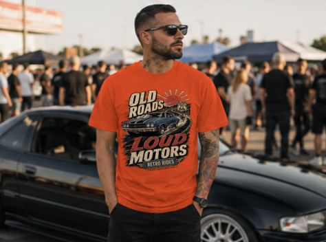 Old Roads Loud Motors Standard T-Shirt