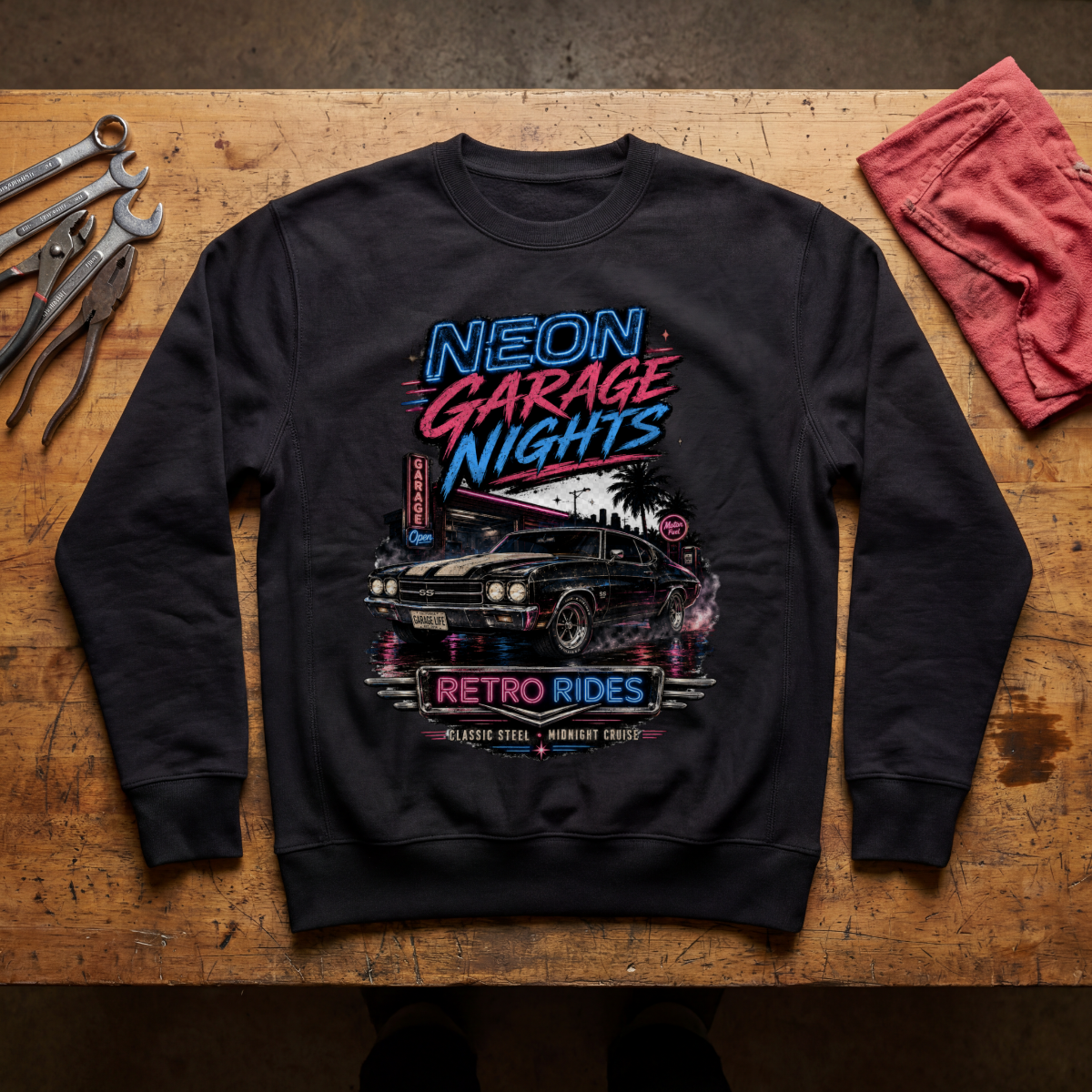 Neon Garage Nights Crewneck Sweatshirt