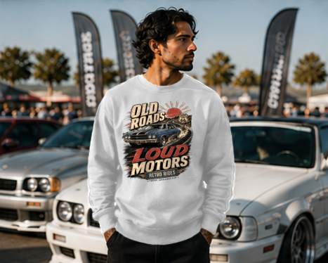 Old Roads Loud Motors Crewneck Sweatshirt