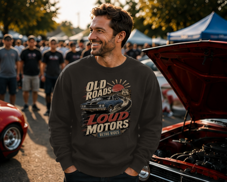 Old Roads Loud Motors Crewneck Sweatshirt