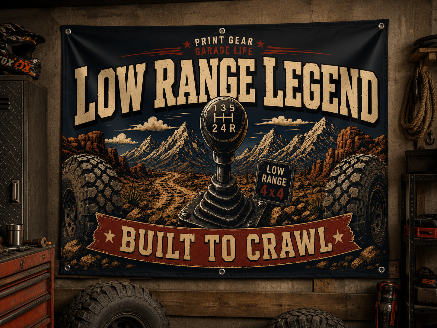 Low Range Legend Garage Banner