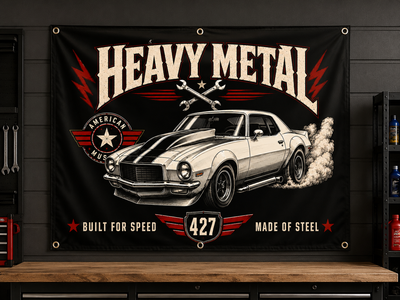 Heavy Metal Garage Banner